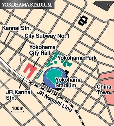 Karte von Yokohama-Stadion
